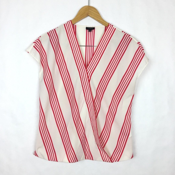 Talbots Tops - Talbots Short Sleeve Red White Stripe Blouse XS